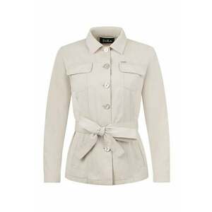 Sacou cu buzunare si cordon - Crem imagine