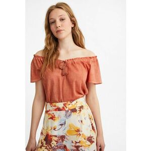 Bluza din bumbac cu decolteu pe umeri imagine