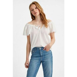 Bluza din bumbac cu decolteu pe umeri imagine