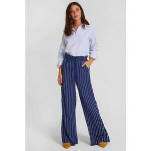 Pantaloni cu croiala ampla - talie inalta si model in dungi imagine