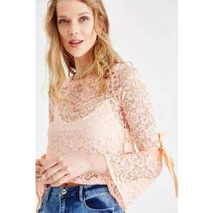 Bluza crop cu model floral imagine