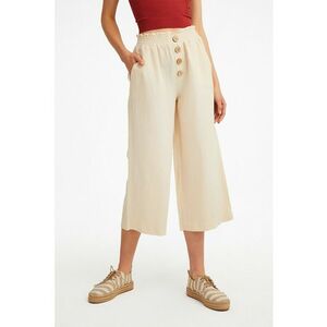 Pantaloni din amestec de in cu croiala ampla imagine