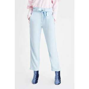 Pantaloni drepti din lyocell cu cordon in talie imagine