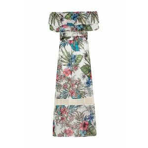 Rochie cu imprimeu si decolteu pe umeri imagine