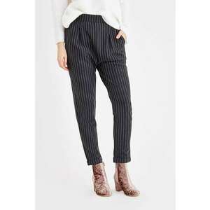 Pantaloni crop cu model in dungi si buzunare laterale imagine