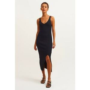 Rochie midi cu slit lateral imagine
