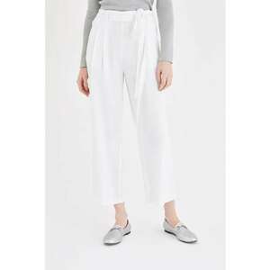 Pantaloni crop relaxed fit cu snur imagine