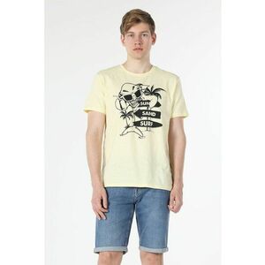 Tricou cu imprimeu si decolteu la baza gatului imagine