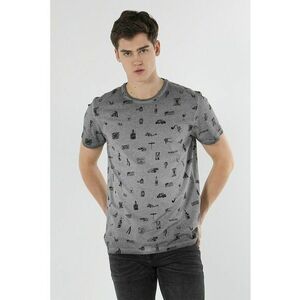 Tricou cu decolteu la baza gatului si imprimeu imagine