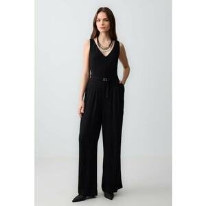 Salopeta din amestec de bumbac si in cu decolteu in V imagine