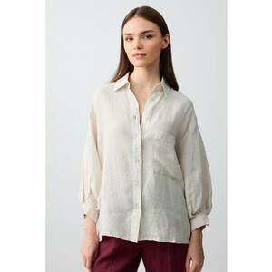 Camasa lejera de in cu buzunar pe piept imagine