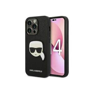 Husa de protectie PU Saffiano Karl Head pentru iPhone 14 Pro Max - Negru imagine
