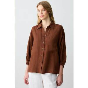 Camasa lejera de in cu buzunar pe piept imagine