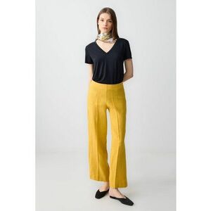 Pantaloni din in cu croiala ampla imagine