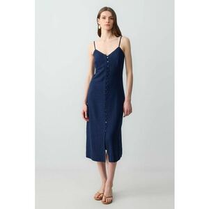 Rochie midi din amestec de in imagine