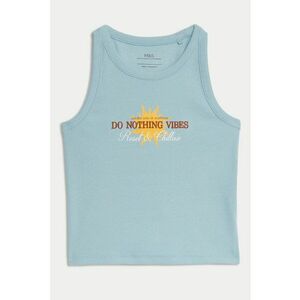 Top cu striatii si text brodat imagine