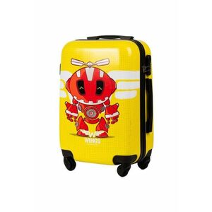 Troler Copii S Robot KD01 - Policarbonat - 4 Roti - 54 cm - Galben imagine