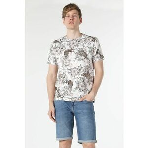 Tricou cu decolteu la baza gatului si imprimeu cu tigri imagine