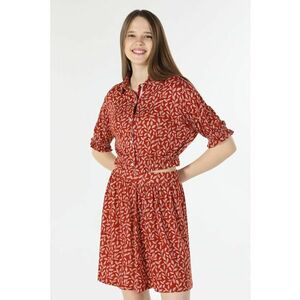 Bluza regular fit cu nasturi si model vegetal imagine