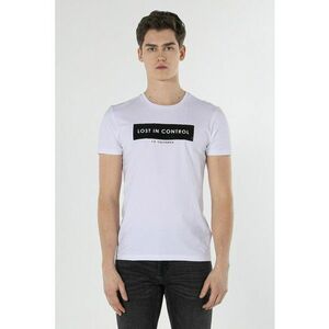 Tricou slim fit cu aplicatie text imagine