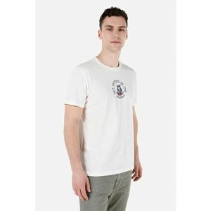 Tricou cu decolteu la baza gatului si imprimeu grafic imagine