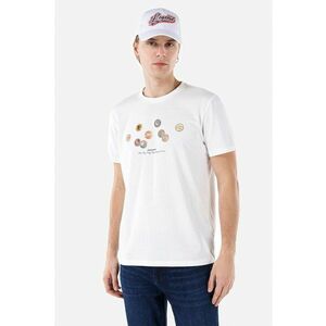 Tricou din bumbac cu decolteu la baza gatului imagine