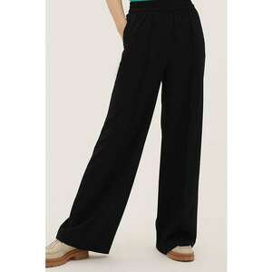 Pantaloni cu croiala ampla - buzunare laterale si talie inalta imagine