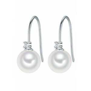 Cercei placati cu rodiu si decorati cu perle imagine