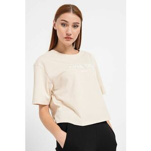 Tricou crop cu imprimeu text imagine