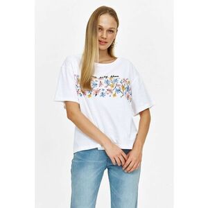 Tricou cu decolteu rotund - imprimeu grafic si text imagine