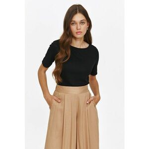 Tricou striat cu decolteu la baza gatului imagine