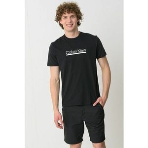 Tricou cu decolteu la baza gatului si imprimeu logo imagine