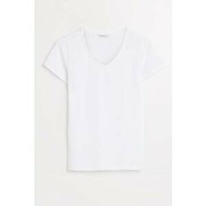 Tricou din amestec de bumbac cu decolteu in V imagine