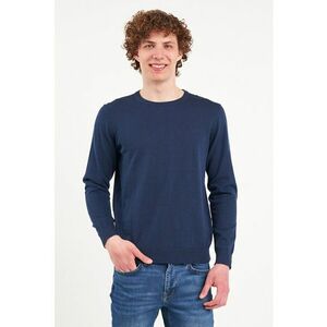 Pulover din tricot fin cu decolteu la baza gatului imagine