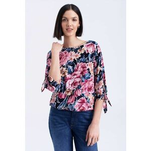 Bluza cu imprimeu floral si maneci 3/4 imagine