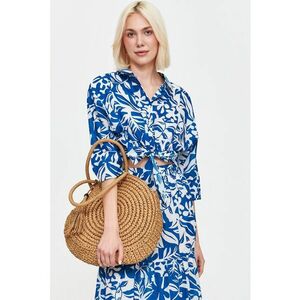 Camasa crop cu model si maneci medii imagine