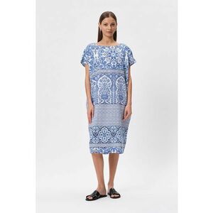 Rochie lejera din amestec de in cu imprimeu imagine