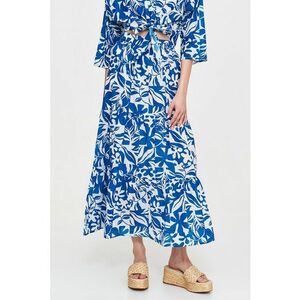 Fusta midi evazata de bumbac cu model floral imagine