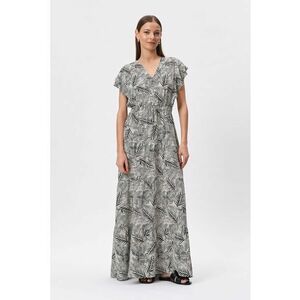 Rochie maxi cu decolteu in V si maneci tip fluture imagine