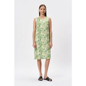 Rochie midi din amestec de in cu imprimeu imagine