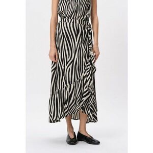 Fusta midi petrecuta cu diverse imprimeuri imagine