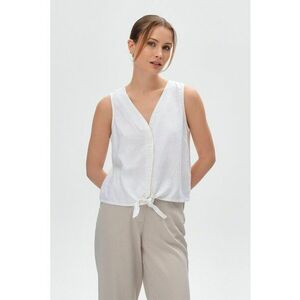 Bluza din amestec de in cu funda imagine