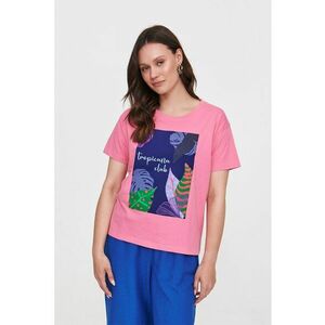 Tricou de bumbac cu imprimeu grafic imagine