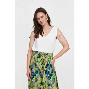 Tricou fara maneci cu decolteu in V si funda imagine