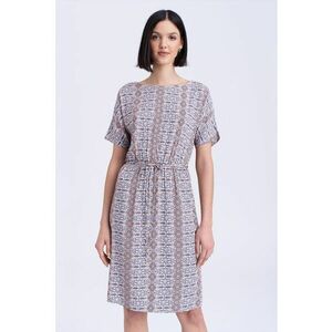 Rochie cu imprimeu si decolteu rotund imagine