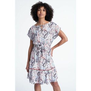 Rochie cu imprimeu si cordon in talie imagine