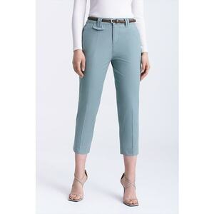 Pantaloni crop cu talie inalta imagine