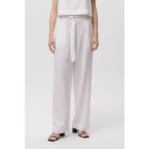 Pantaloni drepti cu cordon in talie imagine