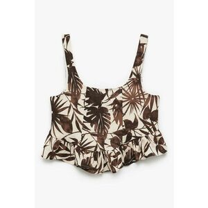 Top crop cu imprimeu tropical imagine