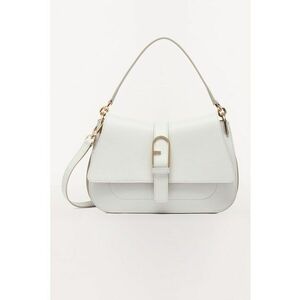 Geanta de piele cu bareta de umar si logo metalic Flow imagine